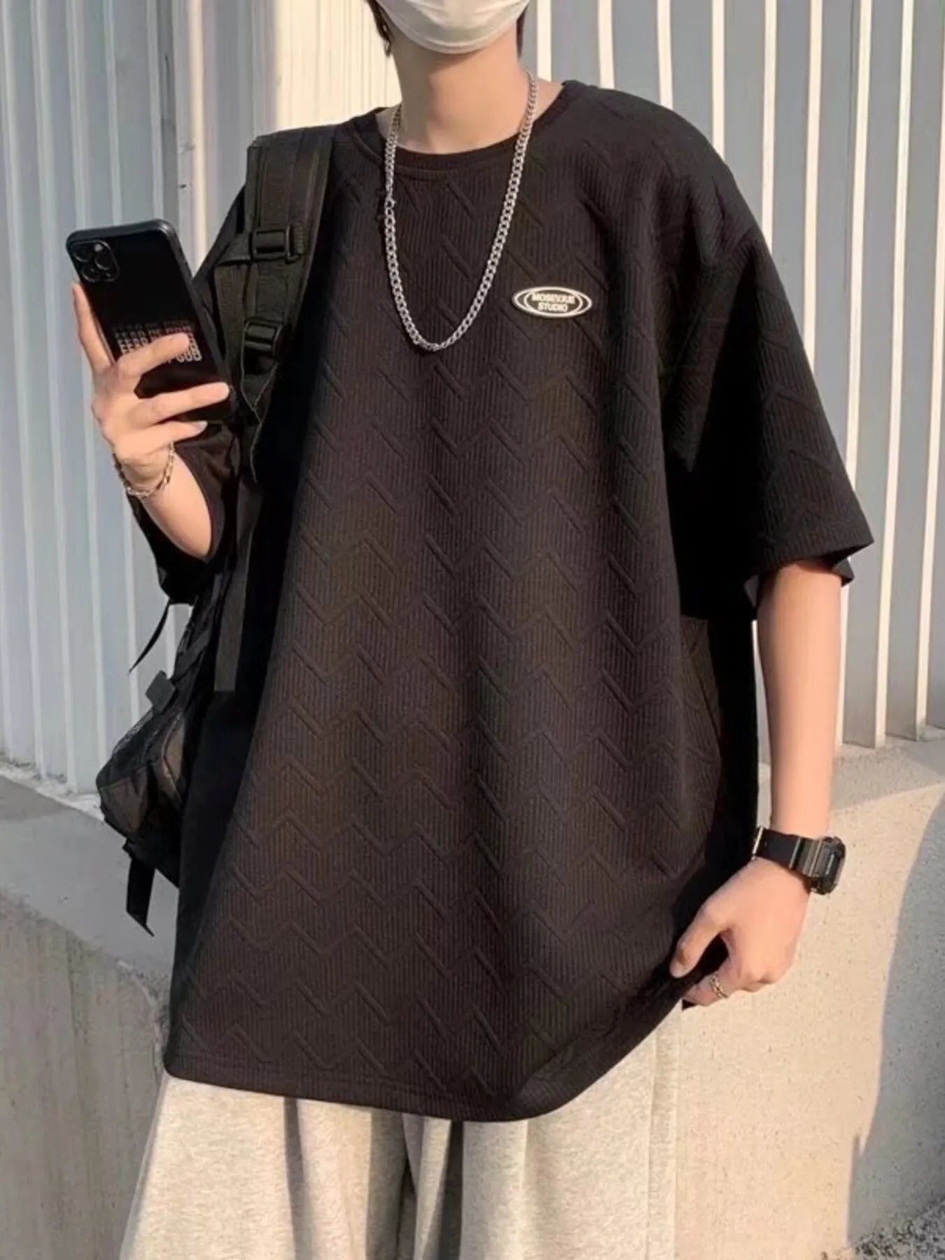 Men's Full Size Round Neck Half Sleeve T-Shirt Plus Size