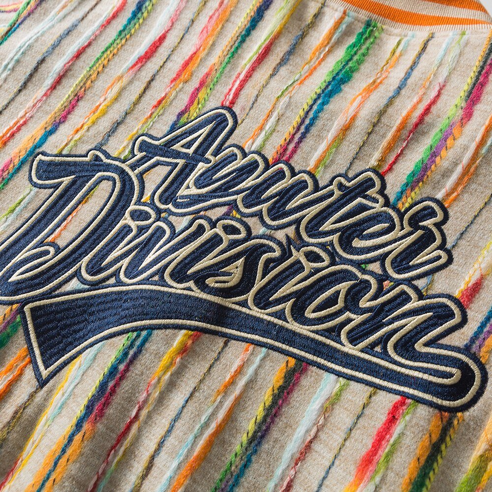 Baseball Jacket Men Colorful Knitted Striped Letter Embroidery Streetwear Men Loose Hip Hop Hipster Bomber Coats Autumn