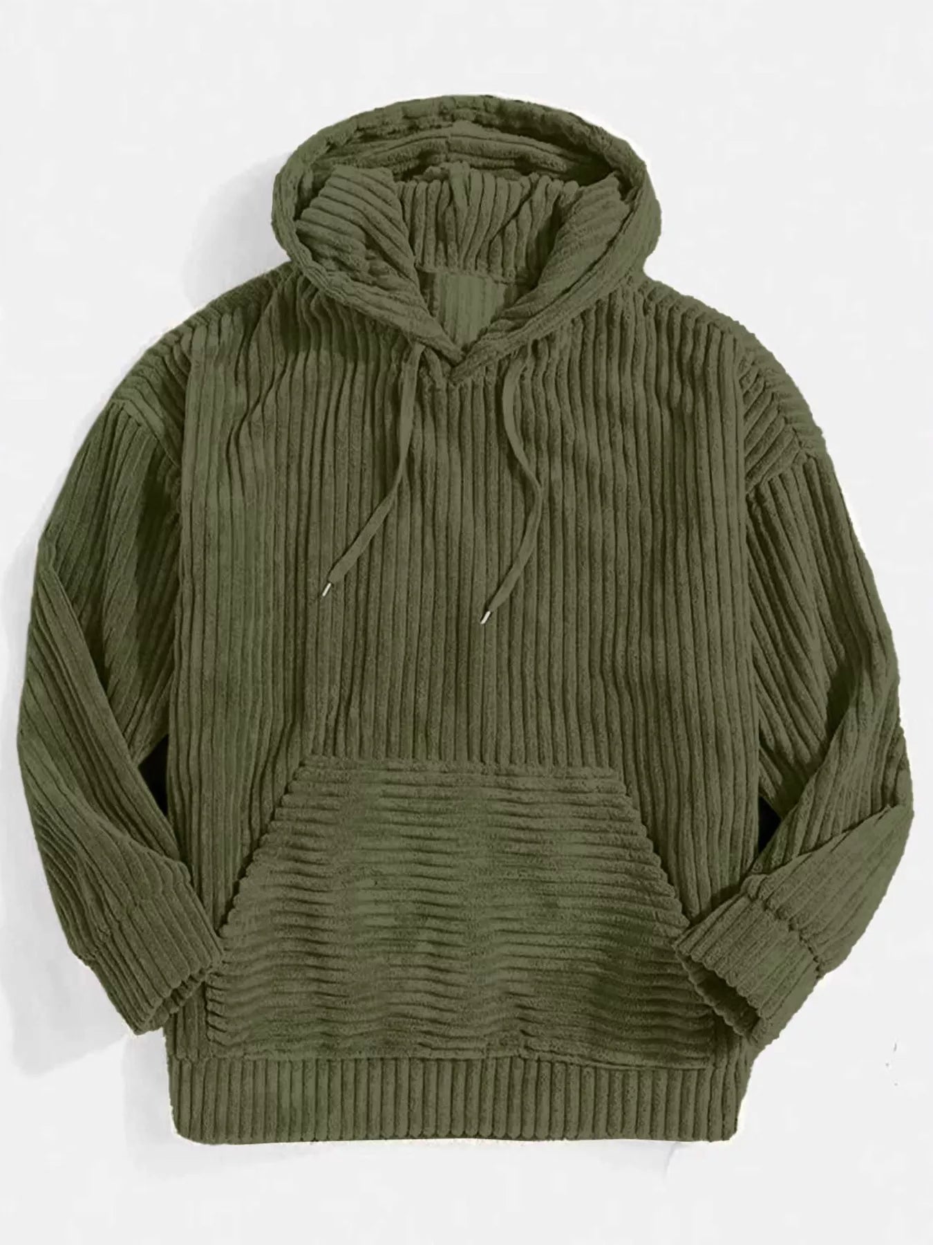 Men's Full Size Casual Corduroy Hoodie Plus Size
