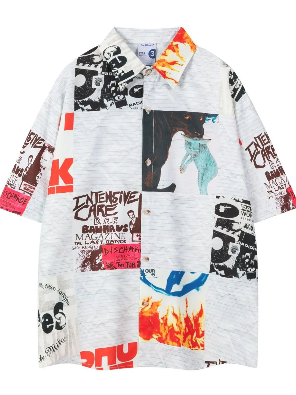 Men's Printed Button Down Short Sleeve Shirt