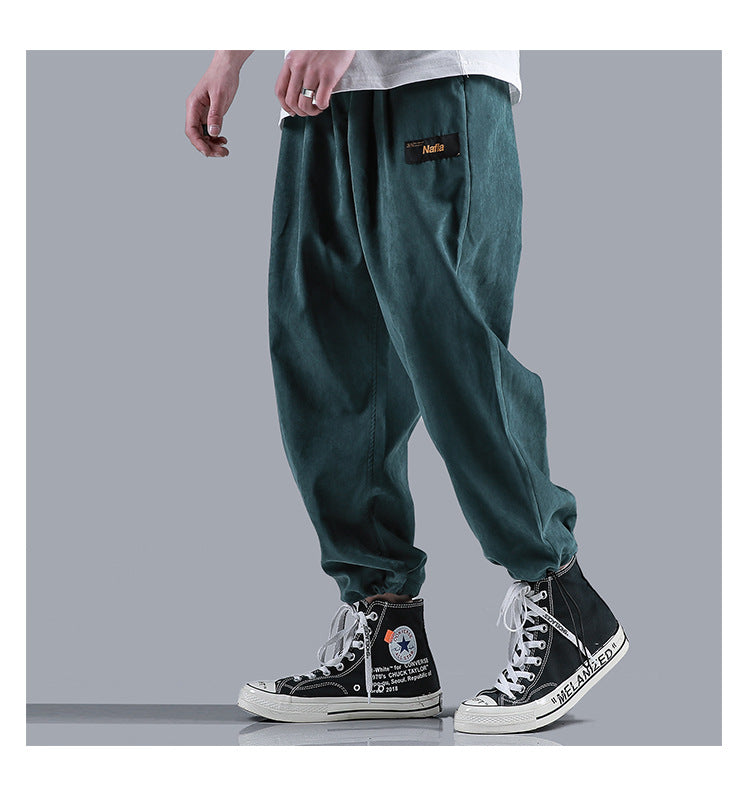Men Jogger Solid color  Side Pockets Loose Style Men's Sweatpants Fashion Harajuku High Street Casual Pants 5 Colors