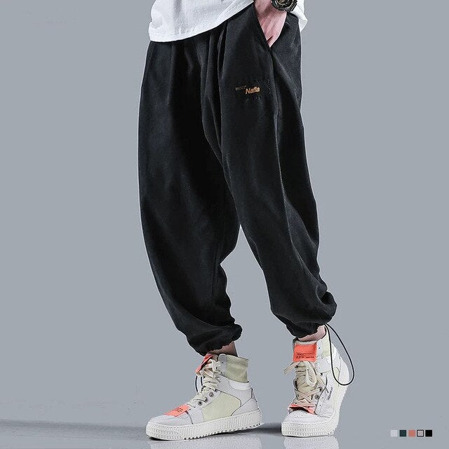 Men Jogger Solid color  Side Pockets Loose Style Men's Sweatpants Fashion Harajuku High Street Casual Pants 5 Colors