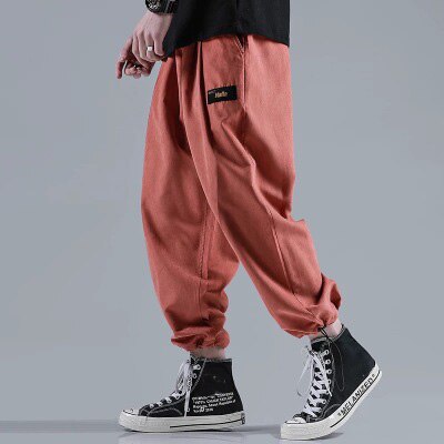 Men Jogger Solid color  Side Pockets Loose Style Men's Sweatpants Fashion Harajuku High Street Casual Pants 5 Colors
