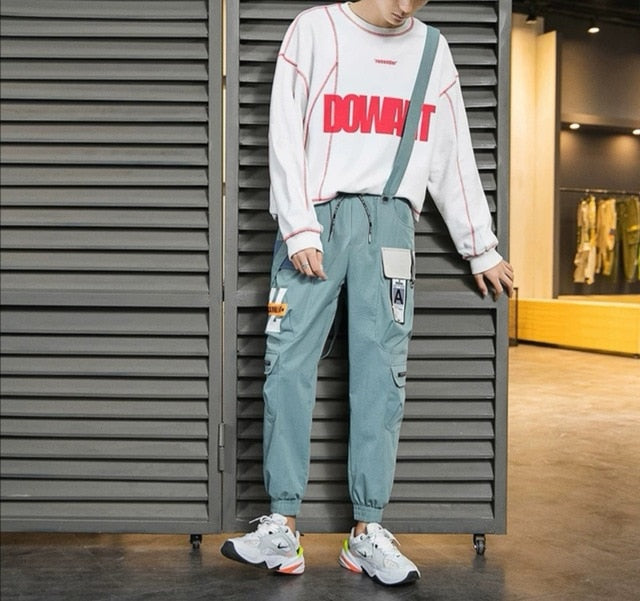 New Hot Jogger Leisure Sports Trousers Men Hip Hop Streetwear Beam Foot Cargo Pants Fashion Printing Men Pants