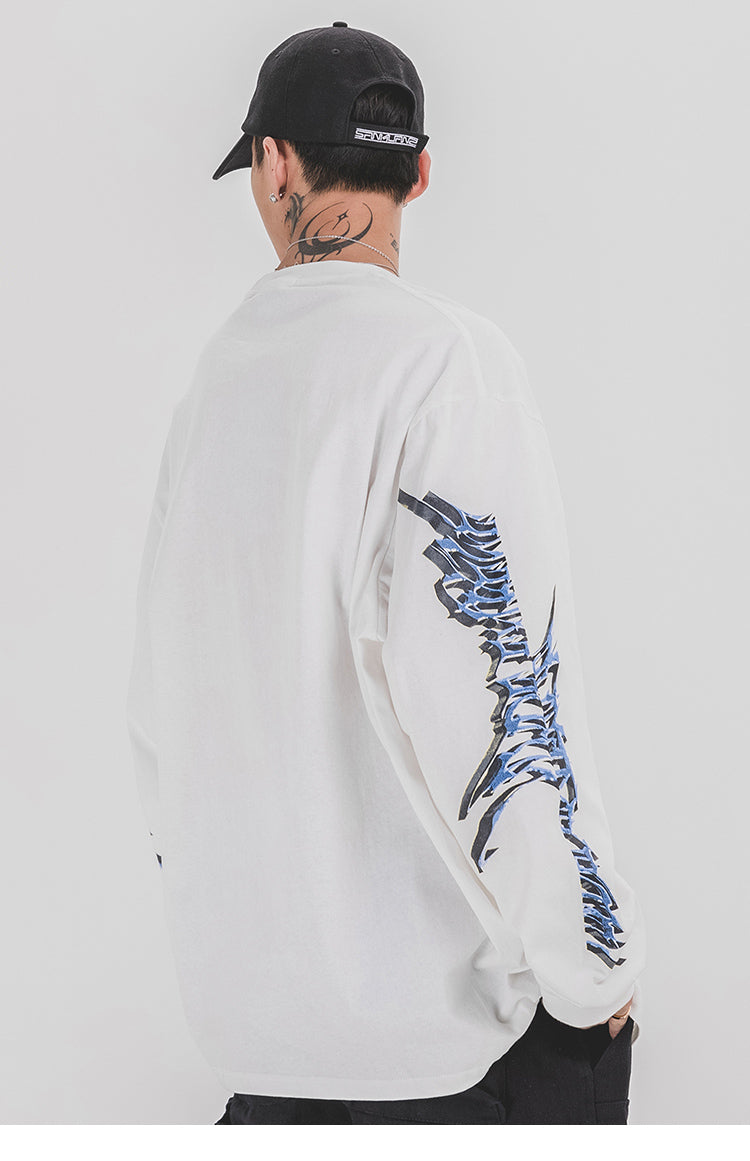 Men Hip Hop T Shirt Streetwear Retro Angel Print Harajuku Tshirt