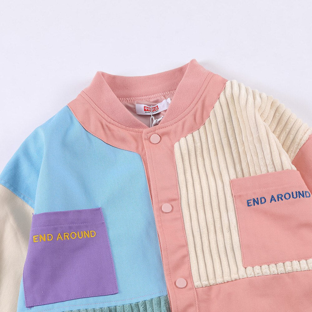 Patchwork Coat High Street College Streetwear