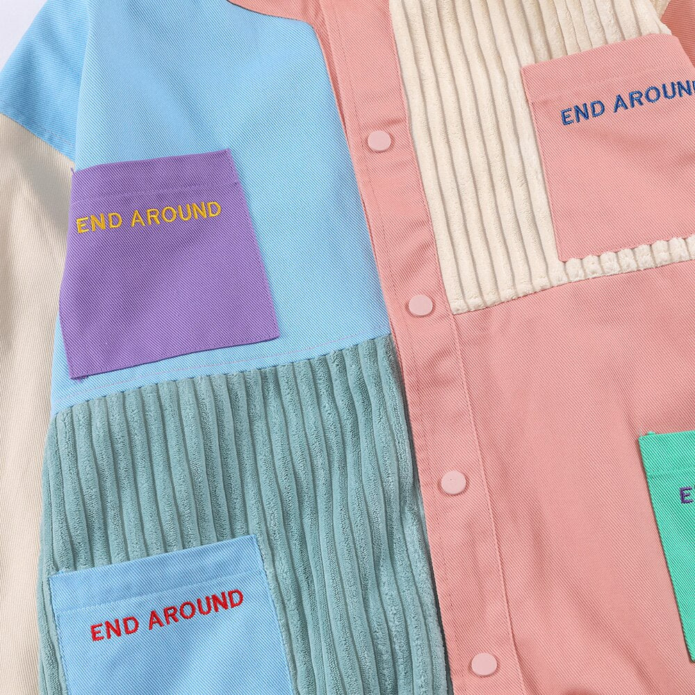 Patchwork Coat High Street College Streetwear