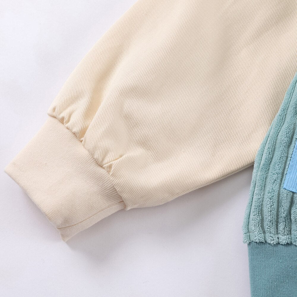 Patchwork Coat High Street College Streetwear